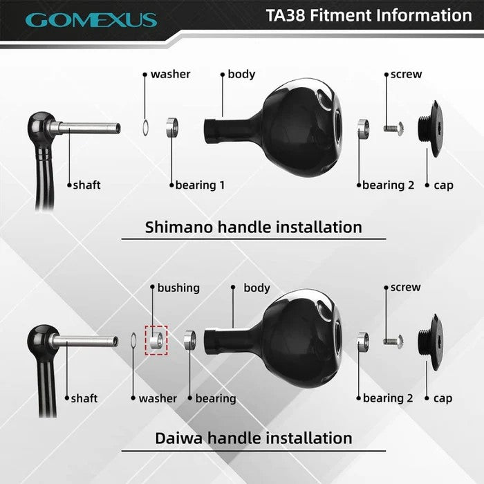 Gomexus Galaxy TA38 38mm Titanium Knob Fitting