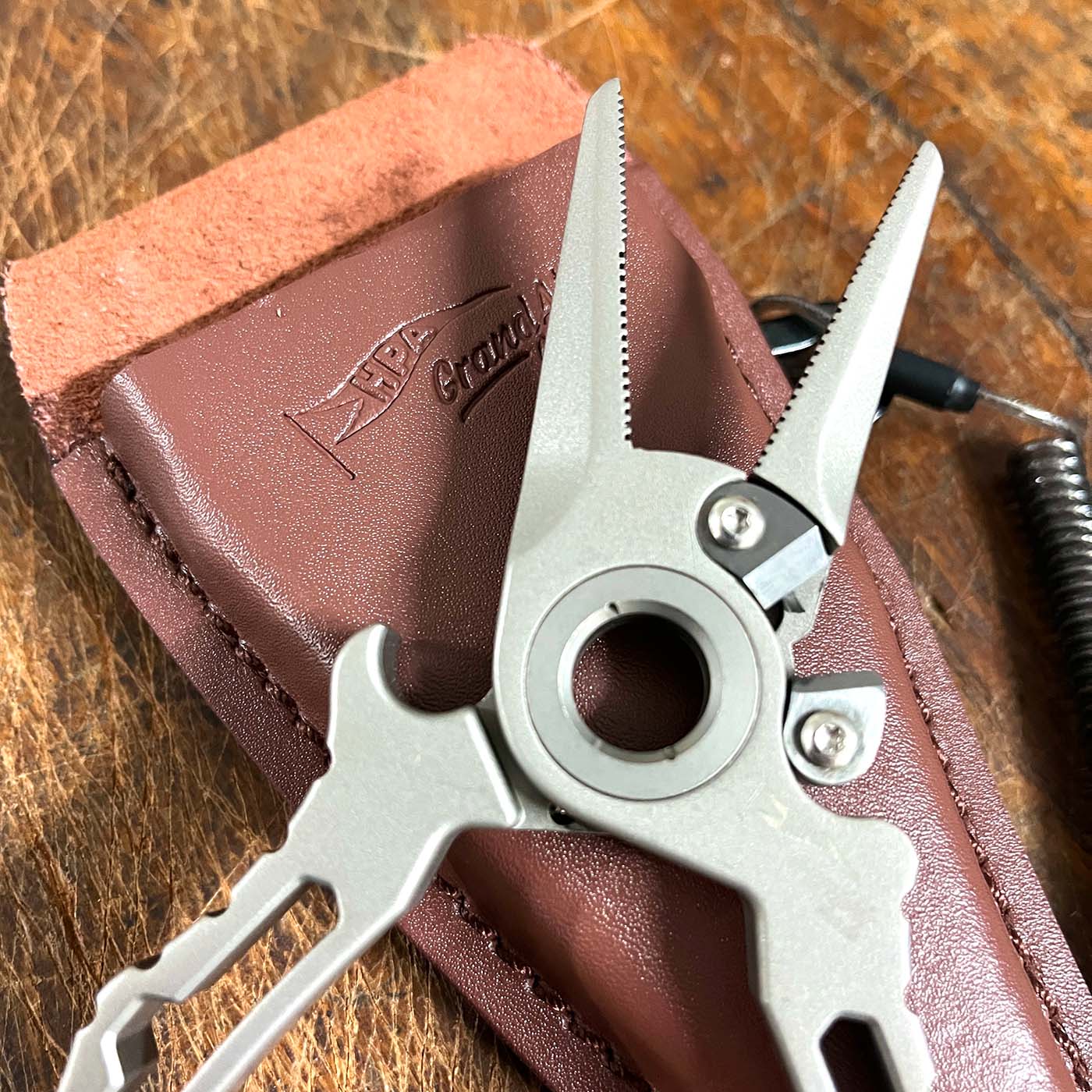 HPA HPA Grand Air Titanium Pliers 6.5 - with Spare Cutters Sheath and Zip 68 Bag - in use