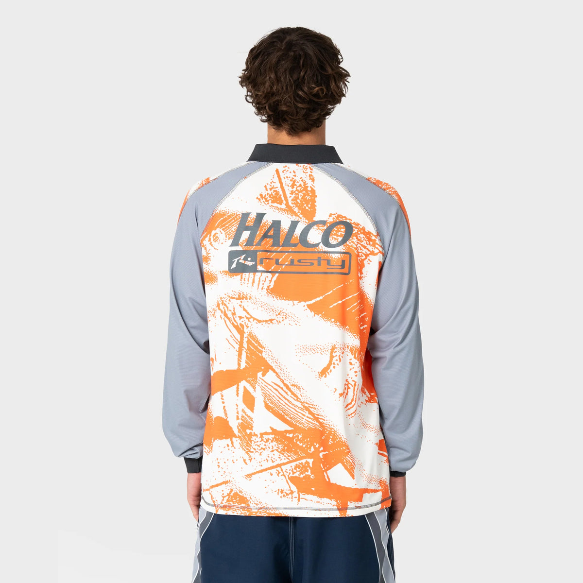 Halco X Rusty Long Sleeve Fishing Polo - Orange Back