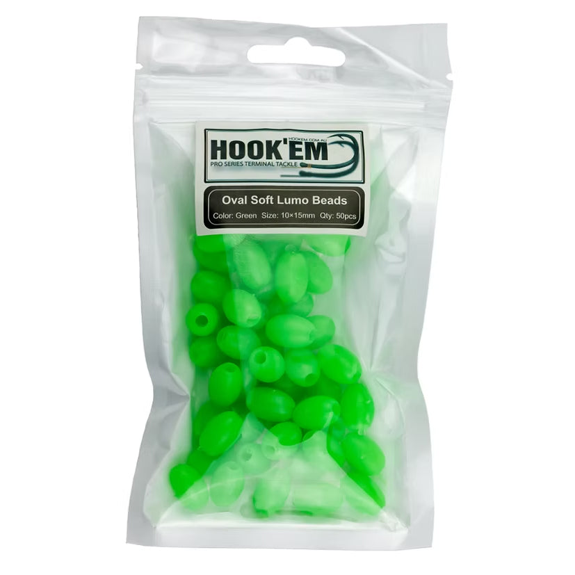 Hookem Lumo Green Soft Beads 10x15