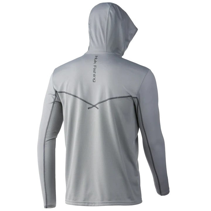 Huk Icon X Hoodie Mens Overcast Grey - Compleat Angler Nedlands Pro Tackle