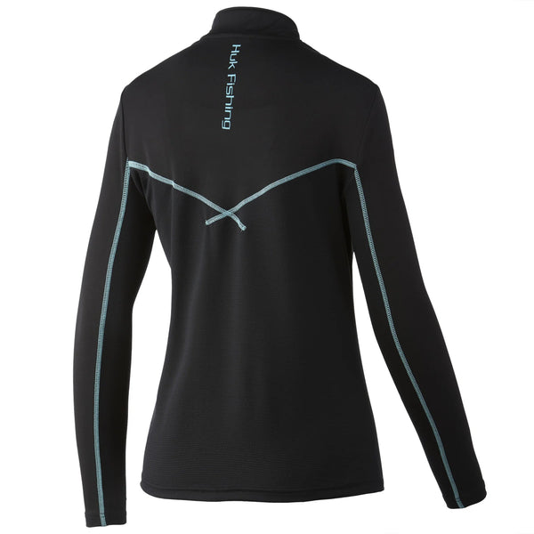 Huk Icon X Solid 1/4 Zip Womens Black - Compleat Angler Nedlands Pro Tackle