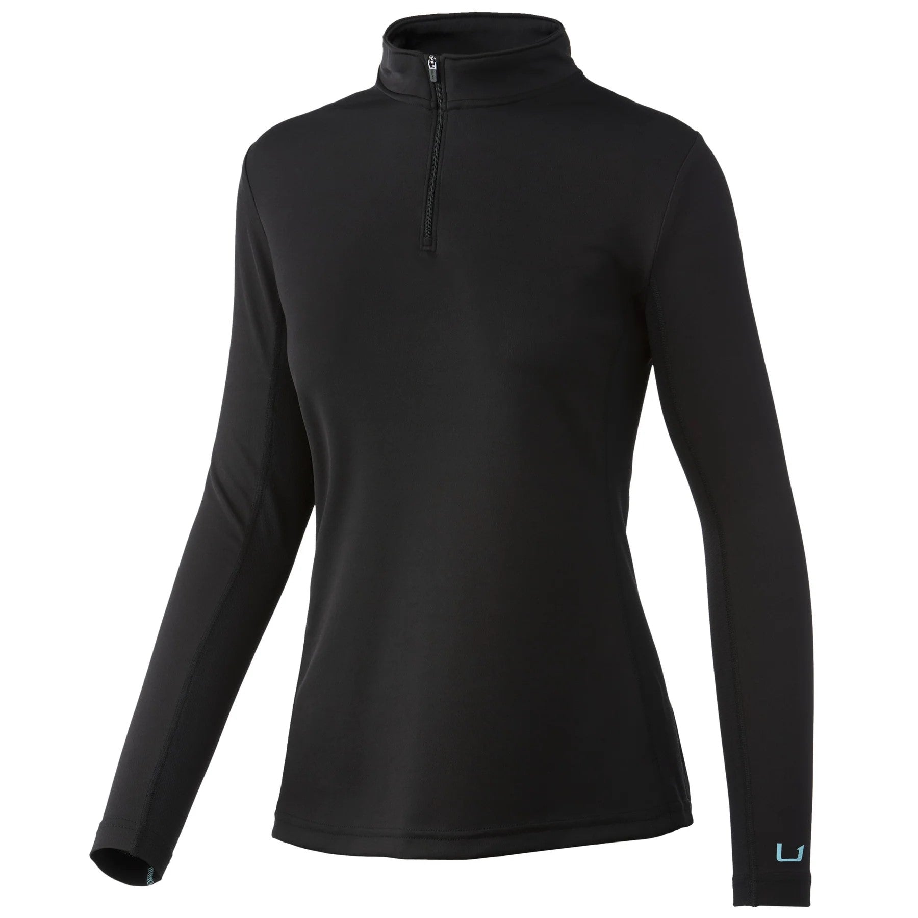 Huk Icon X Solid 1/4 Zip Womens Black Front