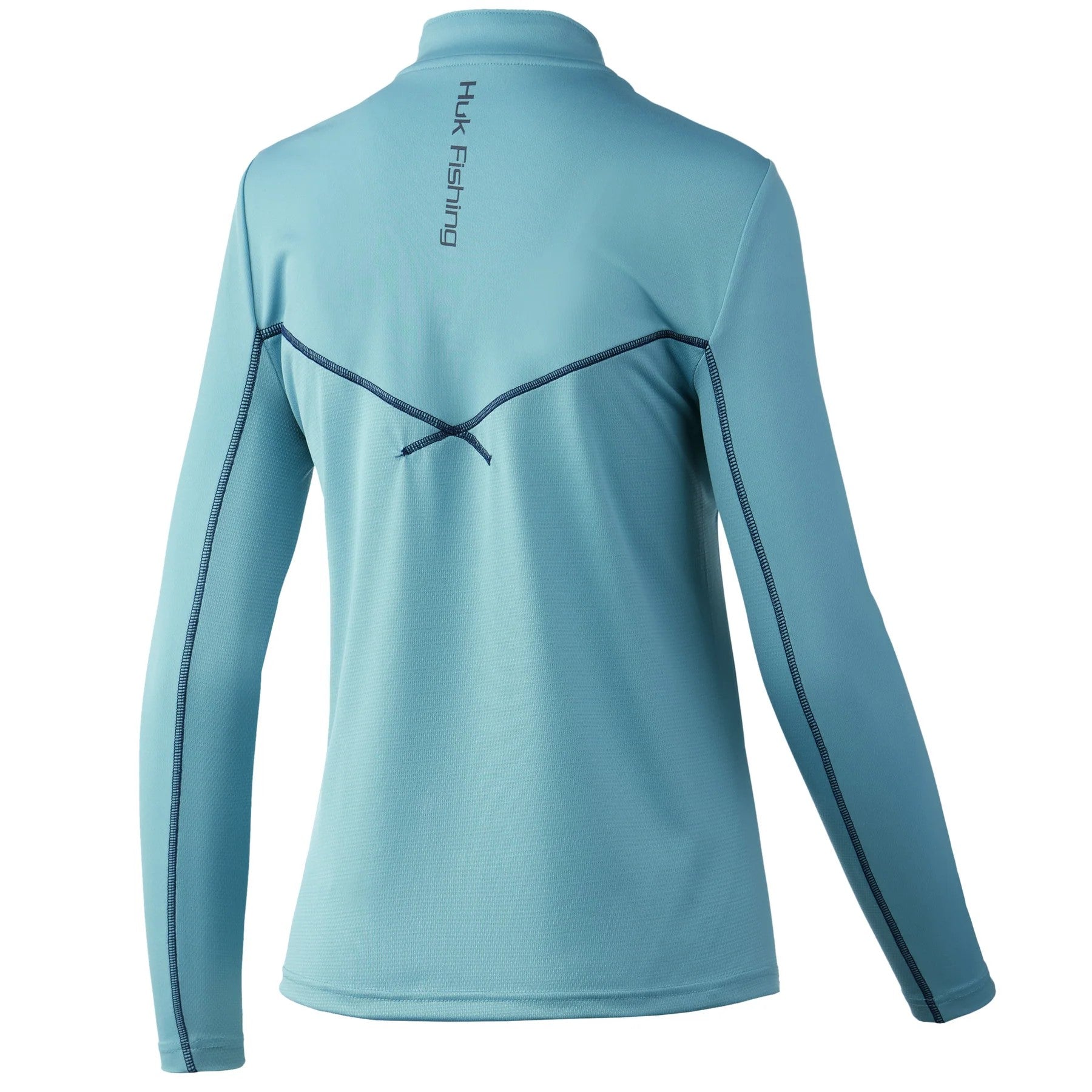 Huk Icon X Solid 1/4 Zip Womens Porcelain Blue Rear