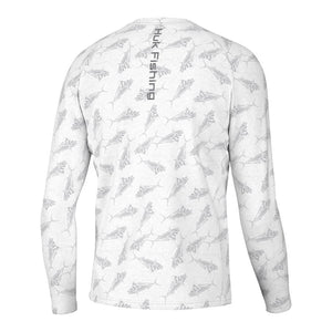 Huk Pursuit Crew Rooster Mens - Wake White Back