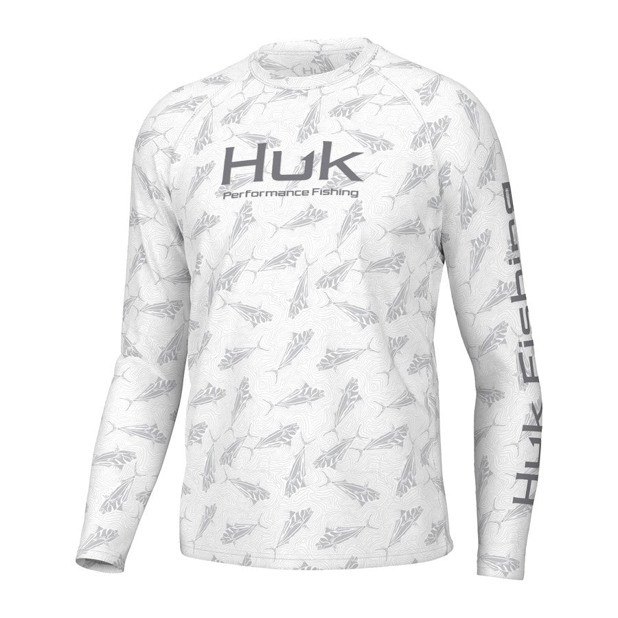 Huk Pursuit Crew Rooster Mens - Wake White Front