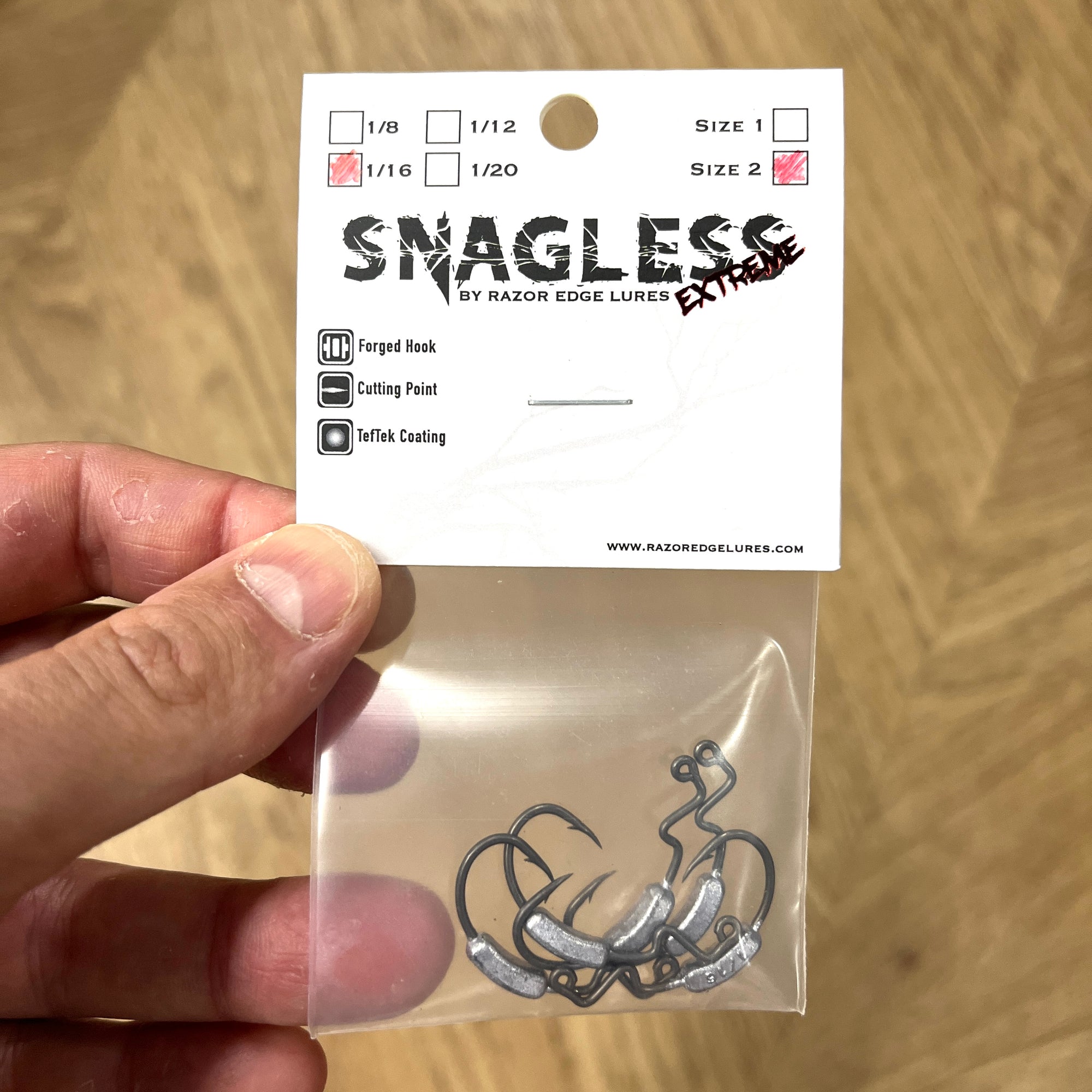 Razor Edge Snagless Extreme Belly Weight Hooks 1/16th oz Size 2 Hook