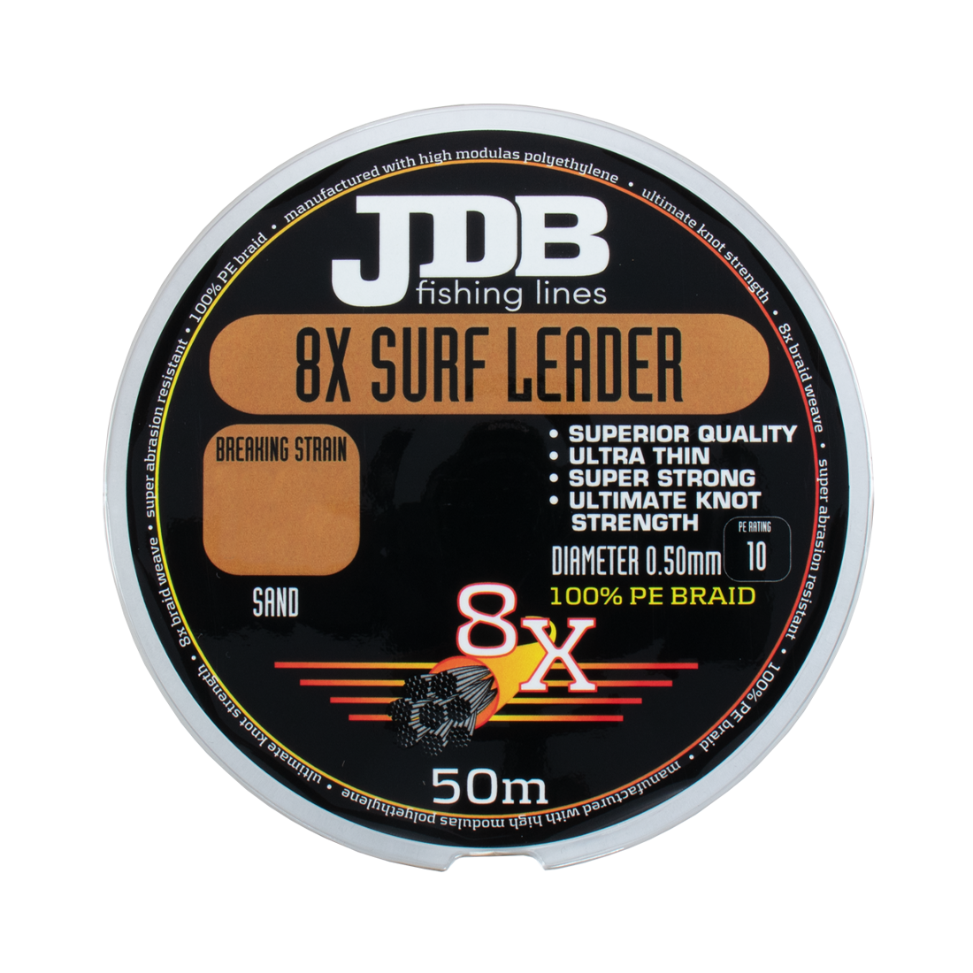 JDB 8X Surf Leader Braided Leader 50m