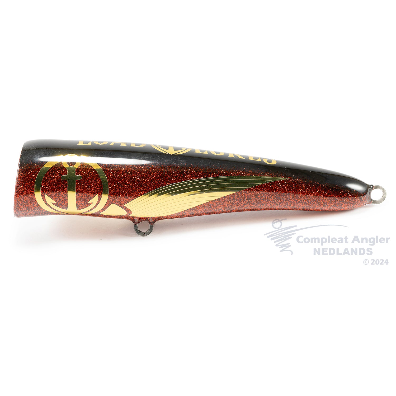 Load Lures Diving Outlaw 180F Popper Red Glitter Gold Foil