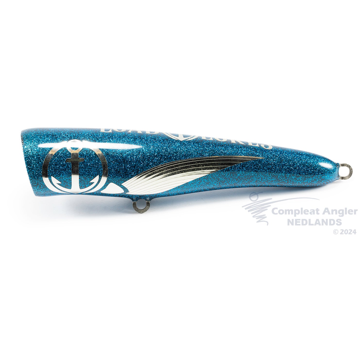 Load Lures Outlaw 180F Popper Blue Glitter Silver Foil