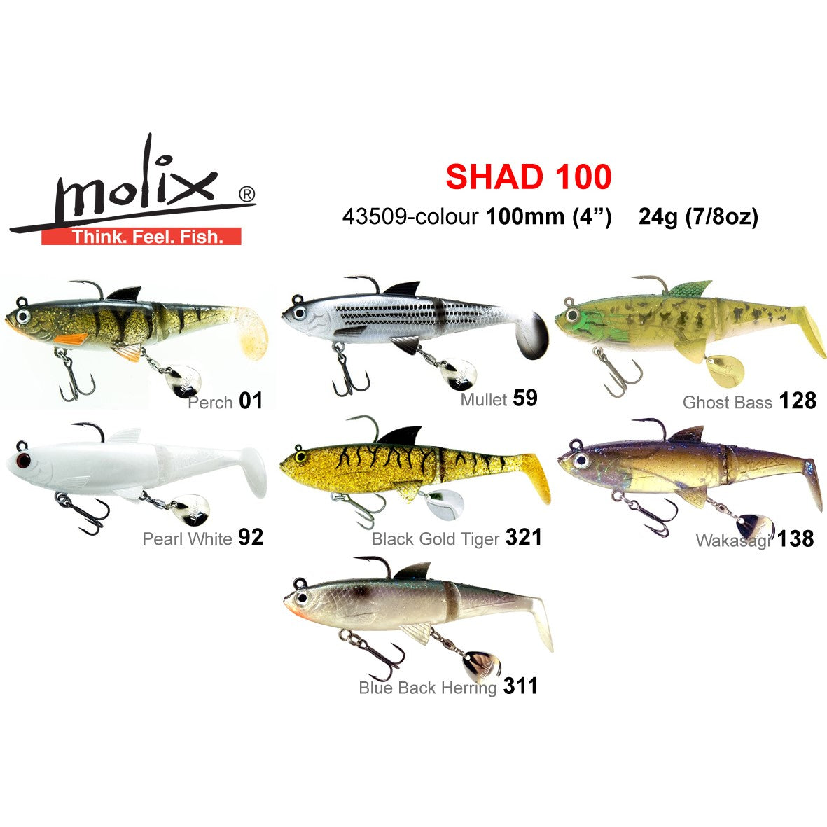 Molix Shad 100 24g Colours