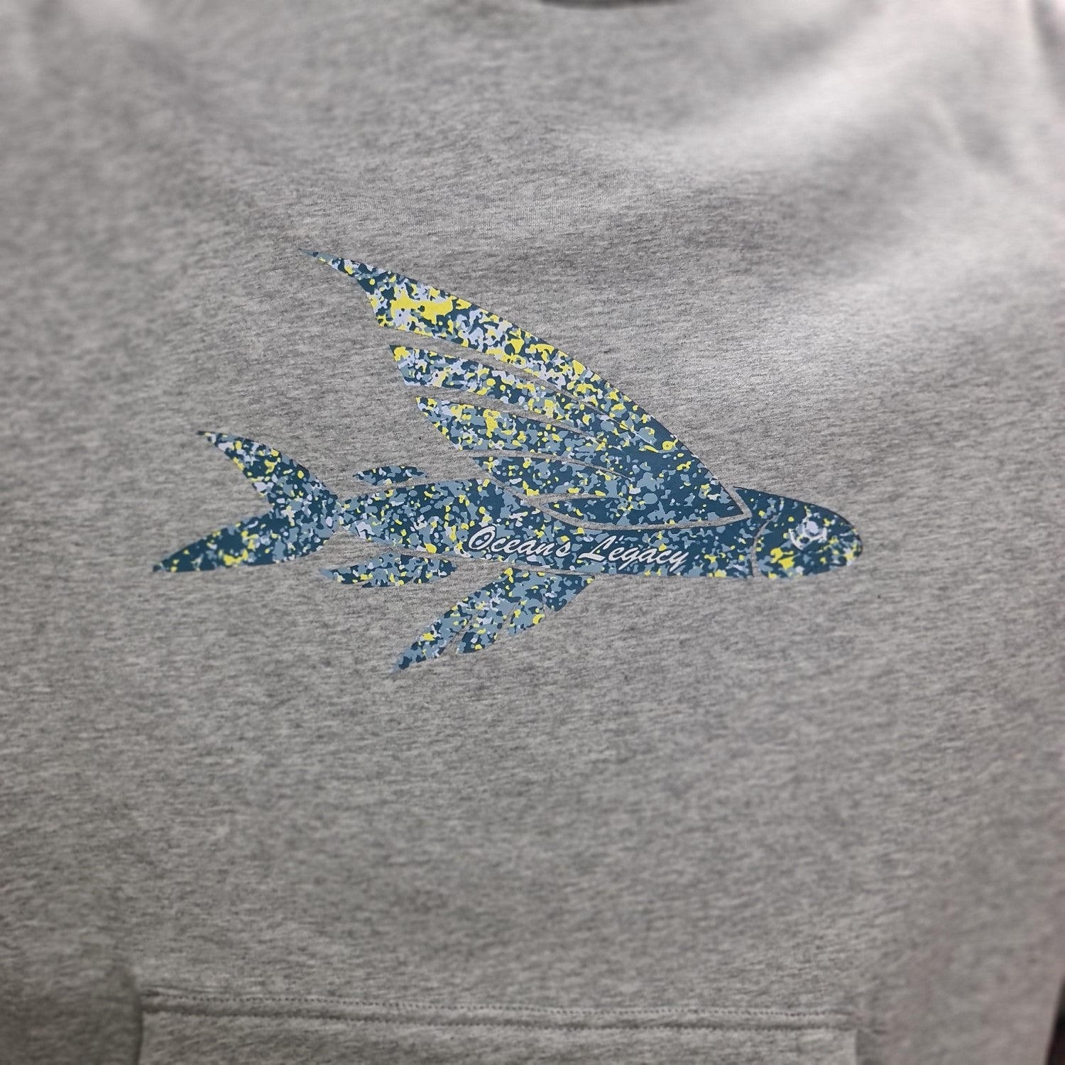 Oceans Legacy Oceans Legacy Fleece Hoodie - Grey - close up