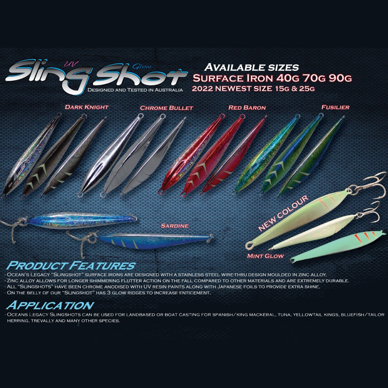 Oceans Legacy Sling Shot 90g Colours