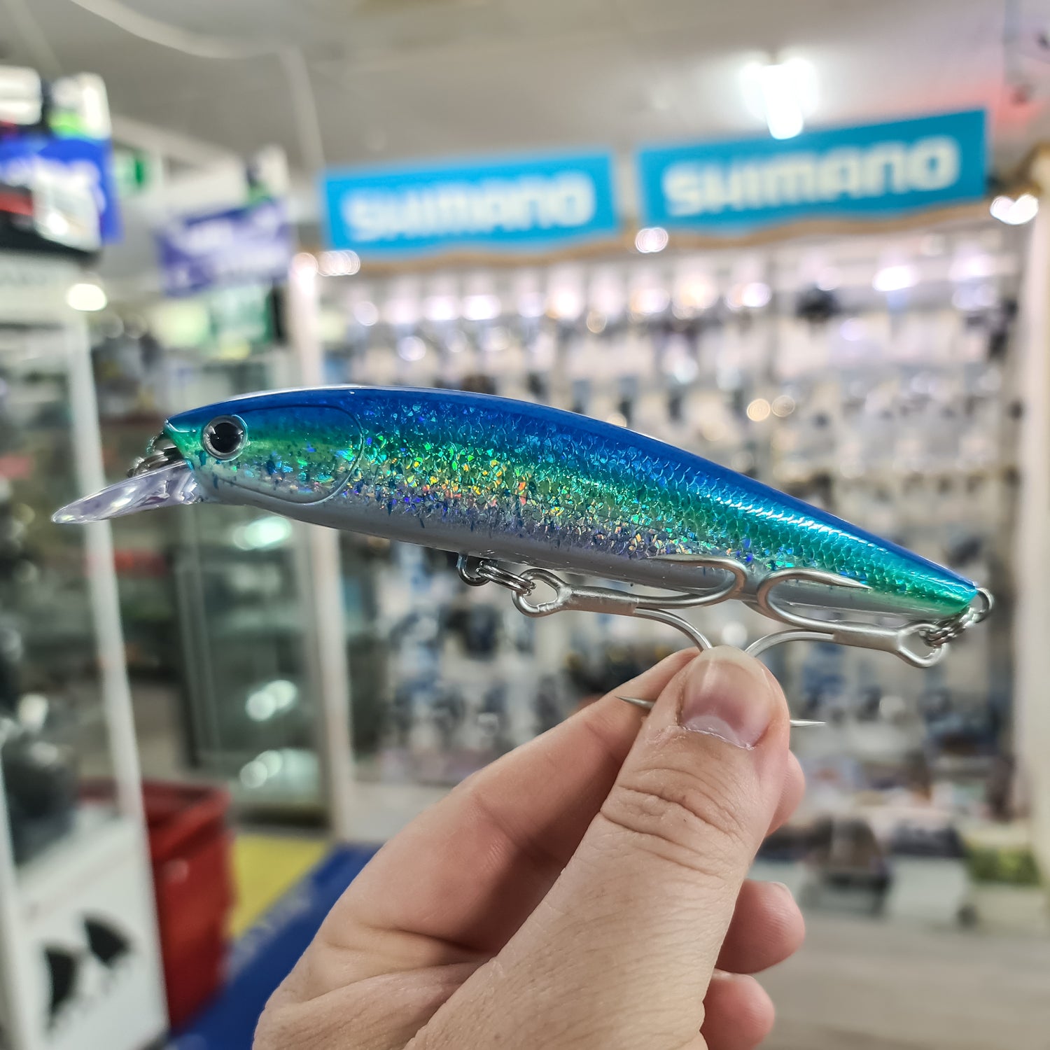 Oceans Legacy Tidalus Minnow 140 Slow Sink Mahi Speckled Lumo