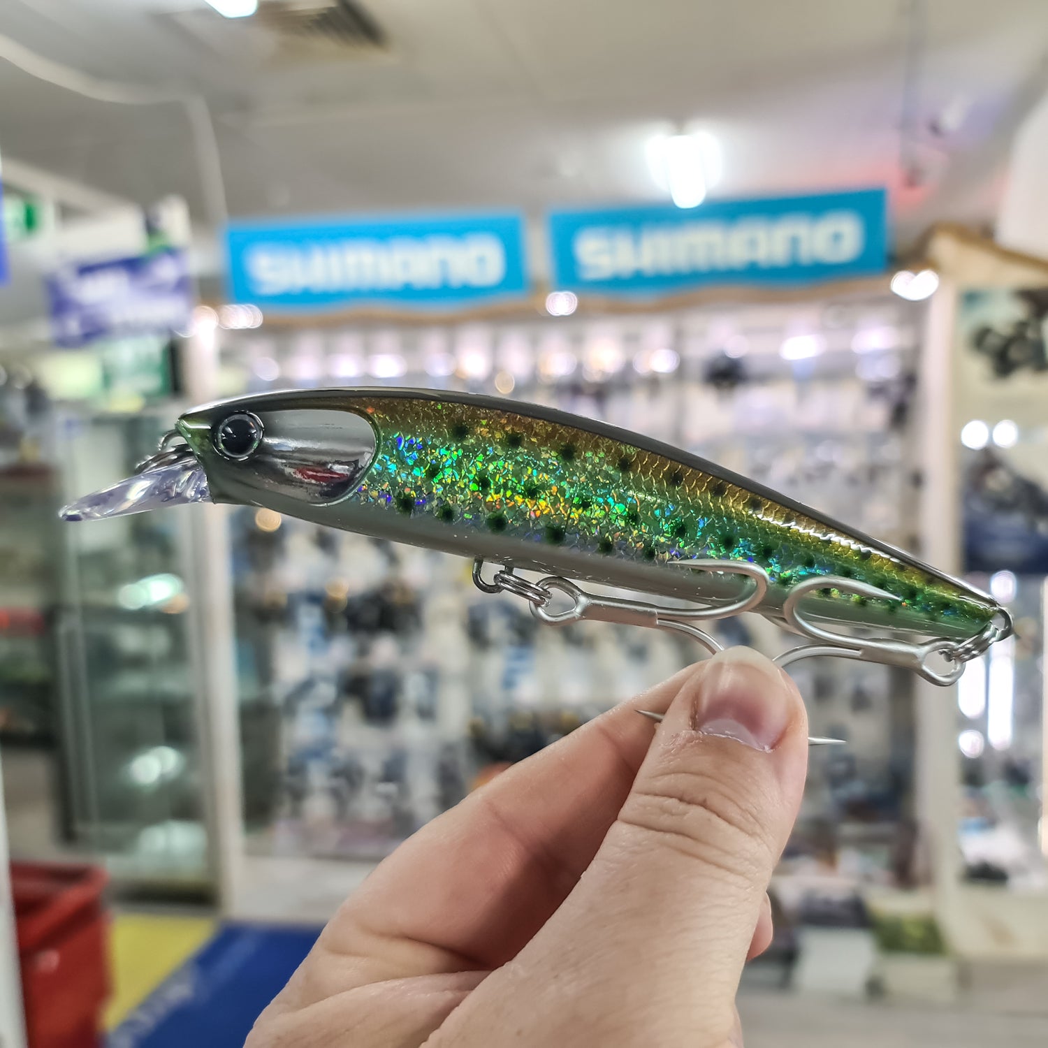 Oceans Legacy Tidalus Minnow 140 Slow Sink Nuclear Speckled Mackerel