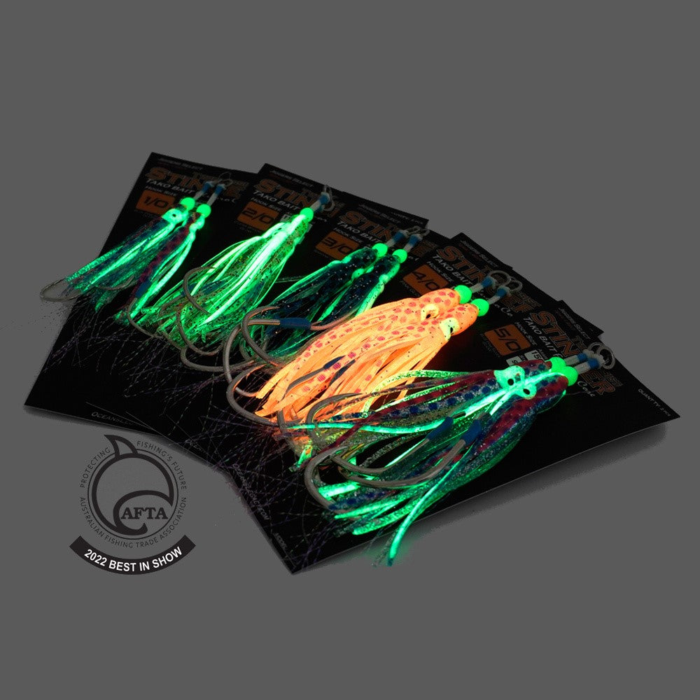Oceans Legacy Twin Assist Stinger Tako Bait 5/0 Glow UV