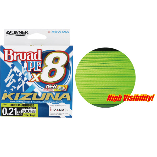 Owner Kizuna X8 Braid 300yd Chartreuse