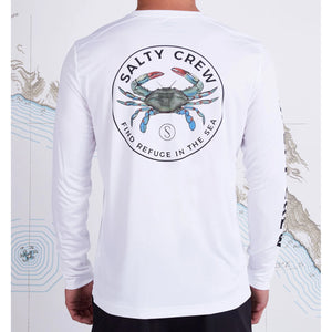 Salty Crew Blue Crabber L/S Sunshirt - White Back