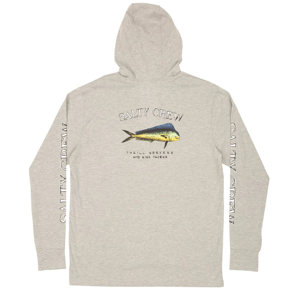 Salty Crew El Dorado Hood Tech Tee - Athletic Grey Back