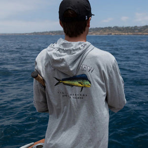 Salty Crew El Dorado Hood Tech Tee - Athletic Grey Fishing