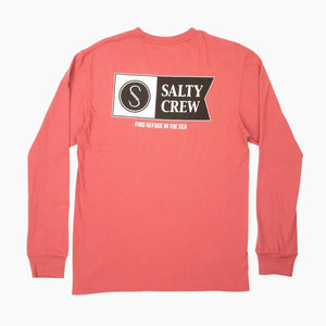 Salty Crew Flagship Pigment Long Sleeve Tee - Burgundy Back