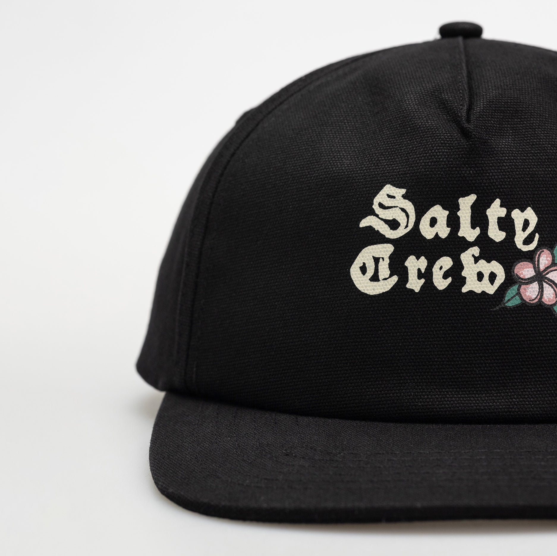 Salty Crew Hopper 5 Panel Cap Black Front