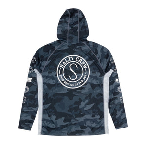 Salty Crew Palomar Perforated Hood - Blue Camo Back