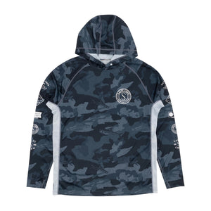 Salty Crew Palomar Perforated Hood - Blue Camo Front