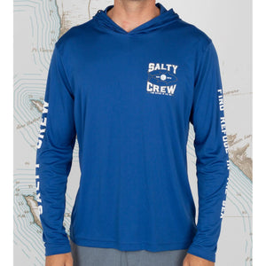 Salty Crew Tight Lines Hood Sunshirt - Royal Front