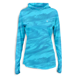 Scales Bahamas Current Womens Hooded Performance - Aqua Front