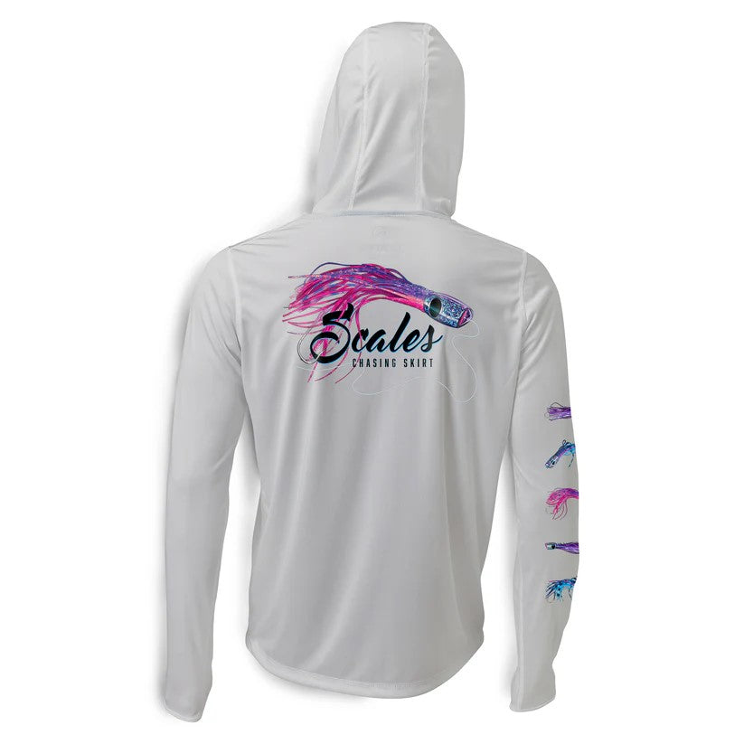 Scales Chasing Skirts Hooded Performance - Grey  Back Hood Up
