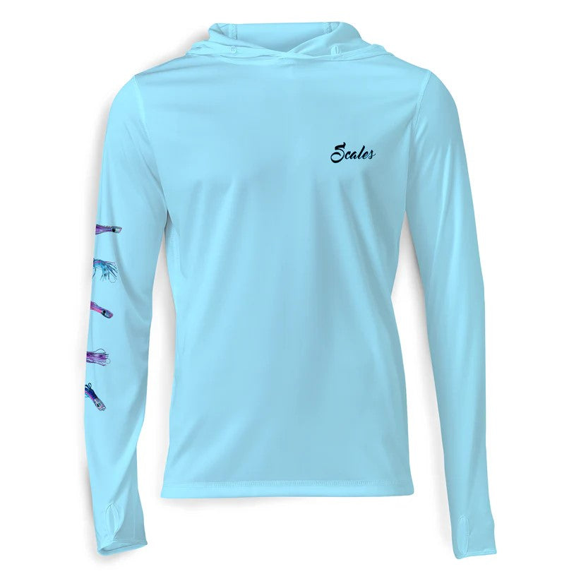 Scales Chasing Skirts Hooded Performance - Light Blue Front
