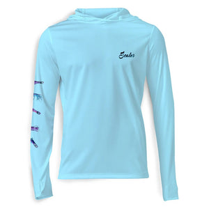 Scales Chasing Skirts Hooded Performance - Light Blue Front