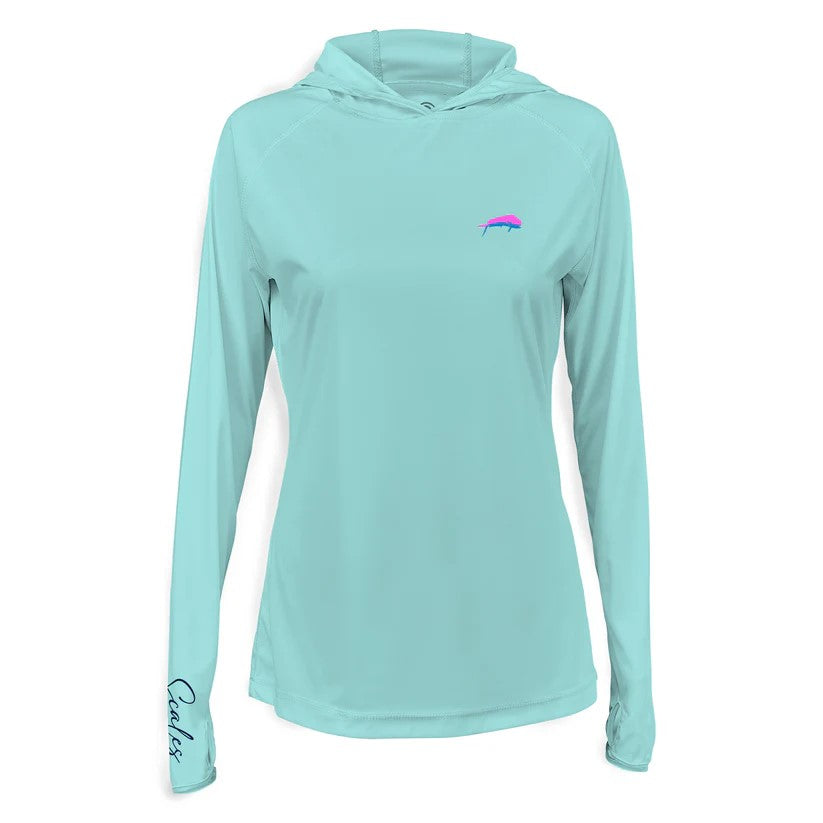 Scales Mahi Slam Womens Hooded Performance - Seafoam Front