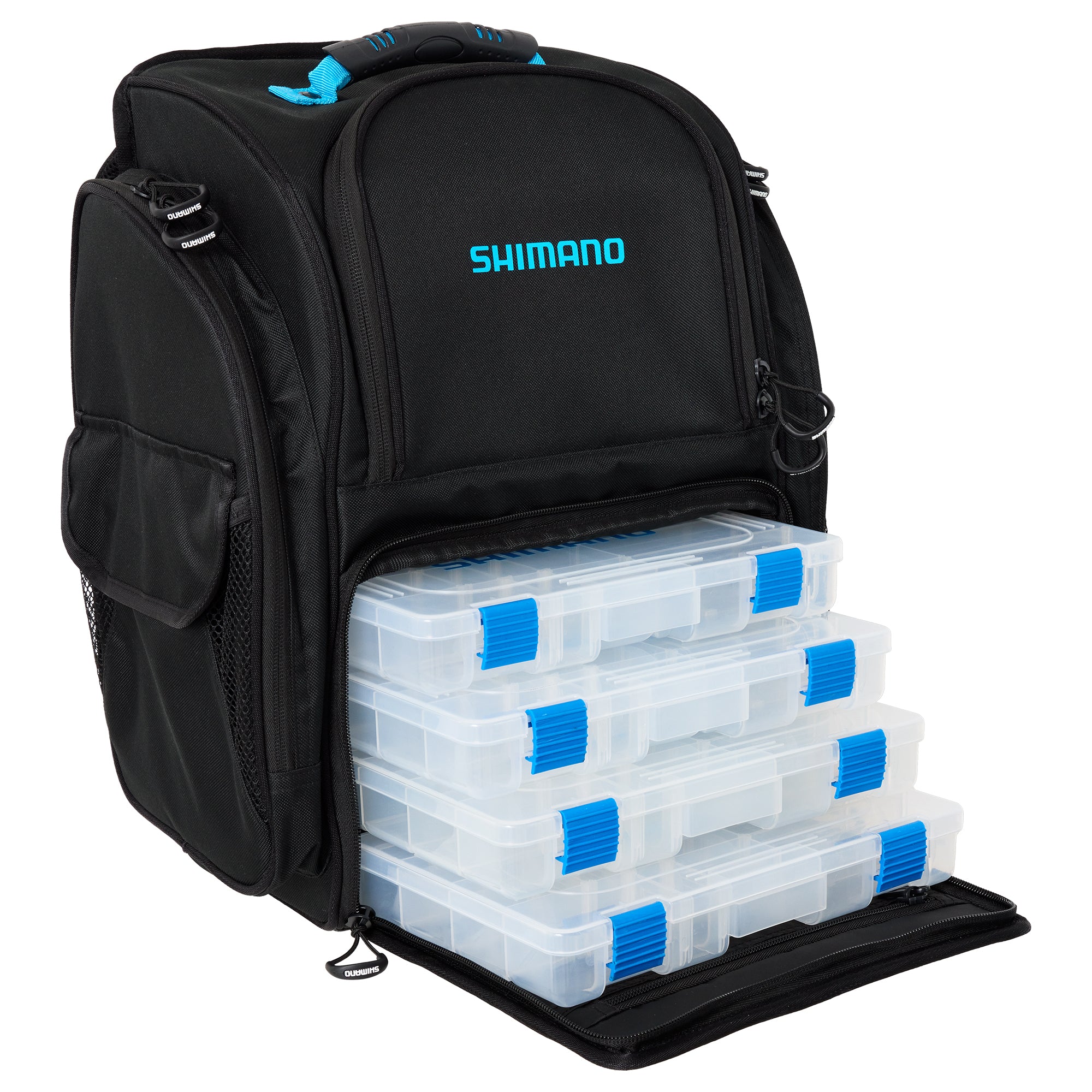Shimano Backpack With Tackle Boxes - Black Large Open