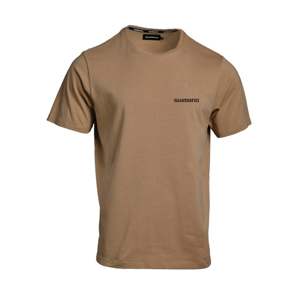 Shimano Lift The Game T-Shirt Sand - Brown Trout Front
