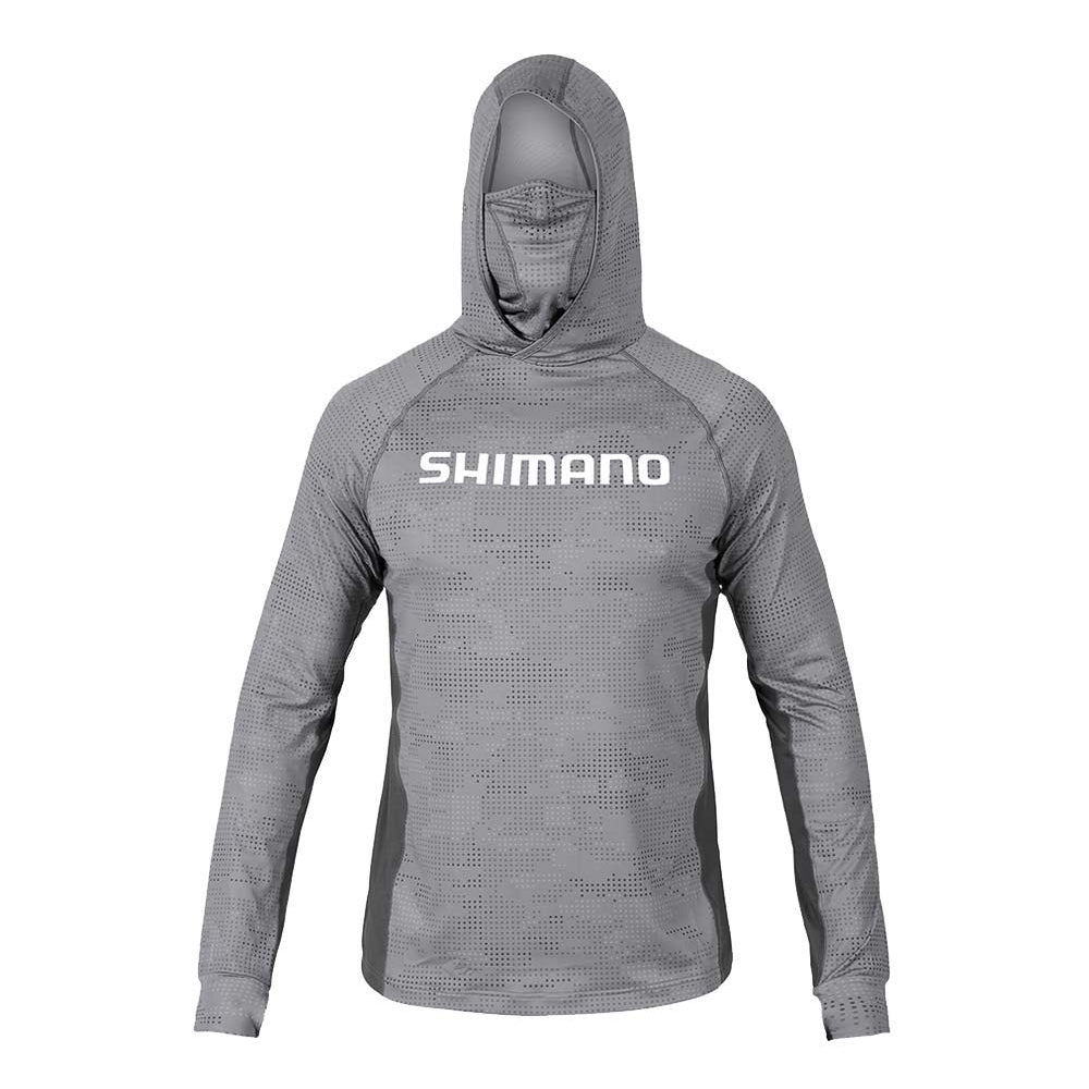 Shimano Tech Tee L/S Ice Dot Camo Hooded Front