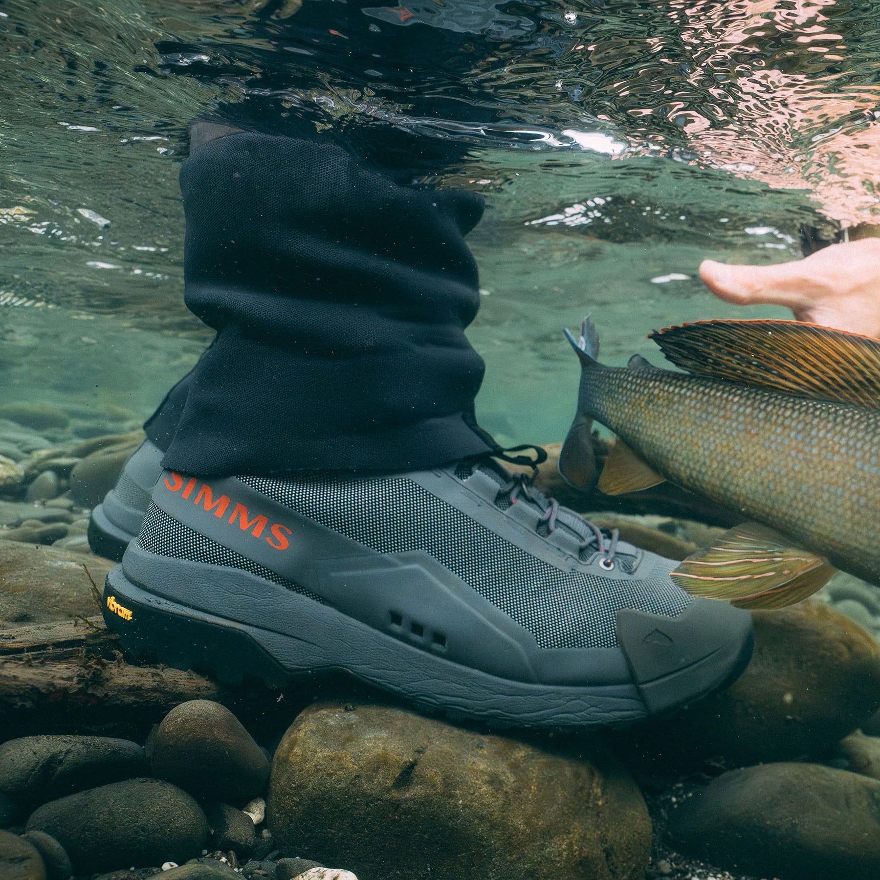 Simms 25 Mens Flyweight Boot Vibram - Steel Grey Underwater