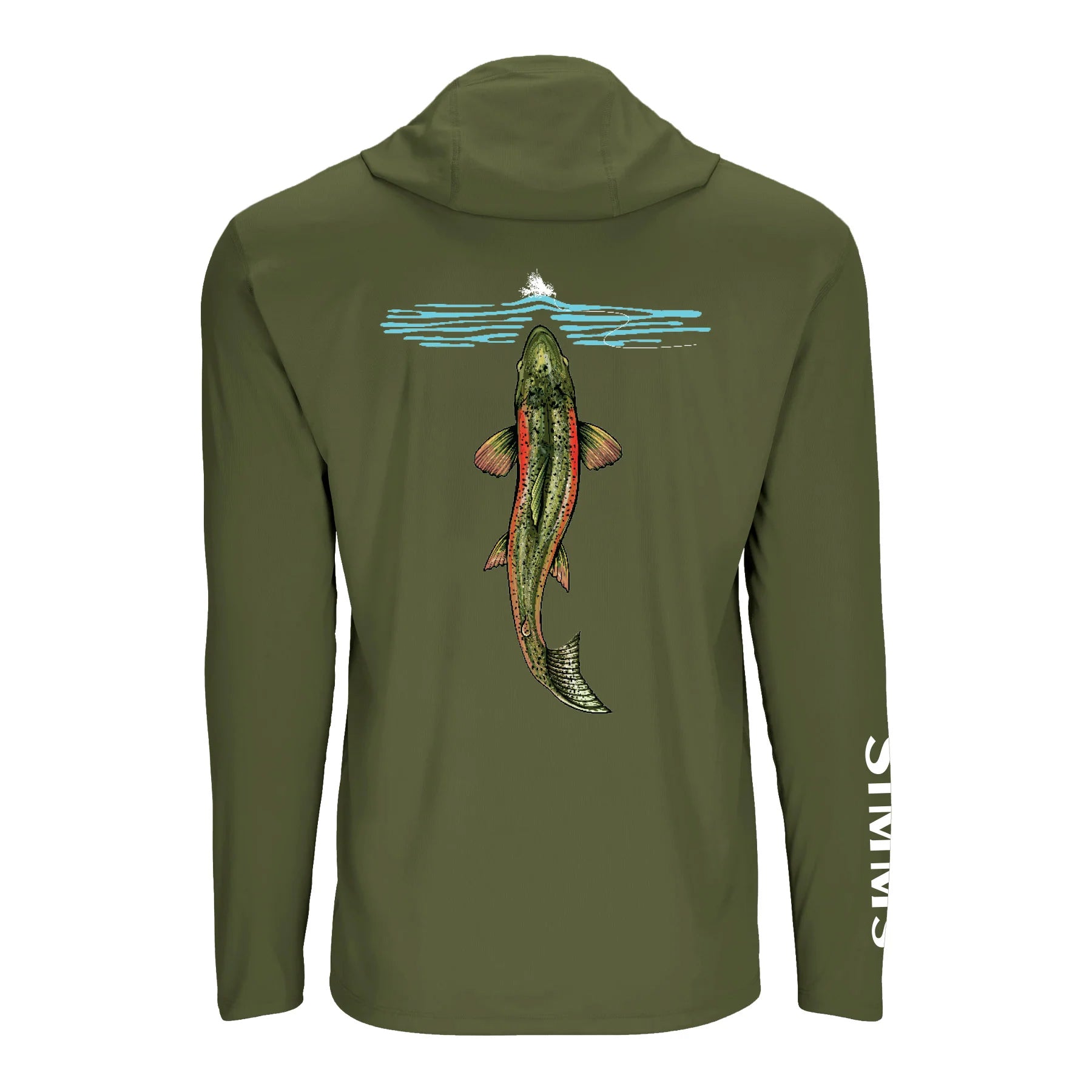 Simms 26 Solartech Hoody - Rainbow Rise Olive Back