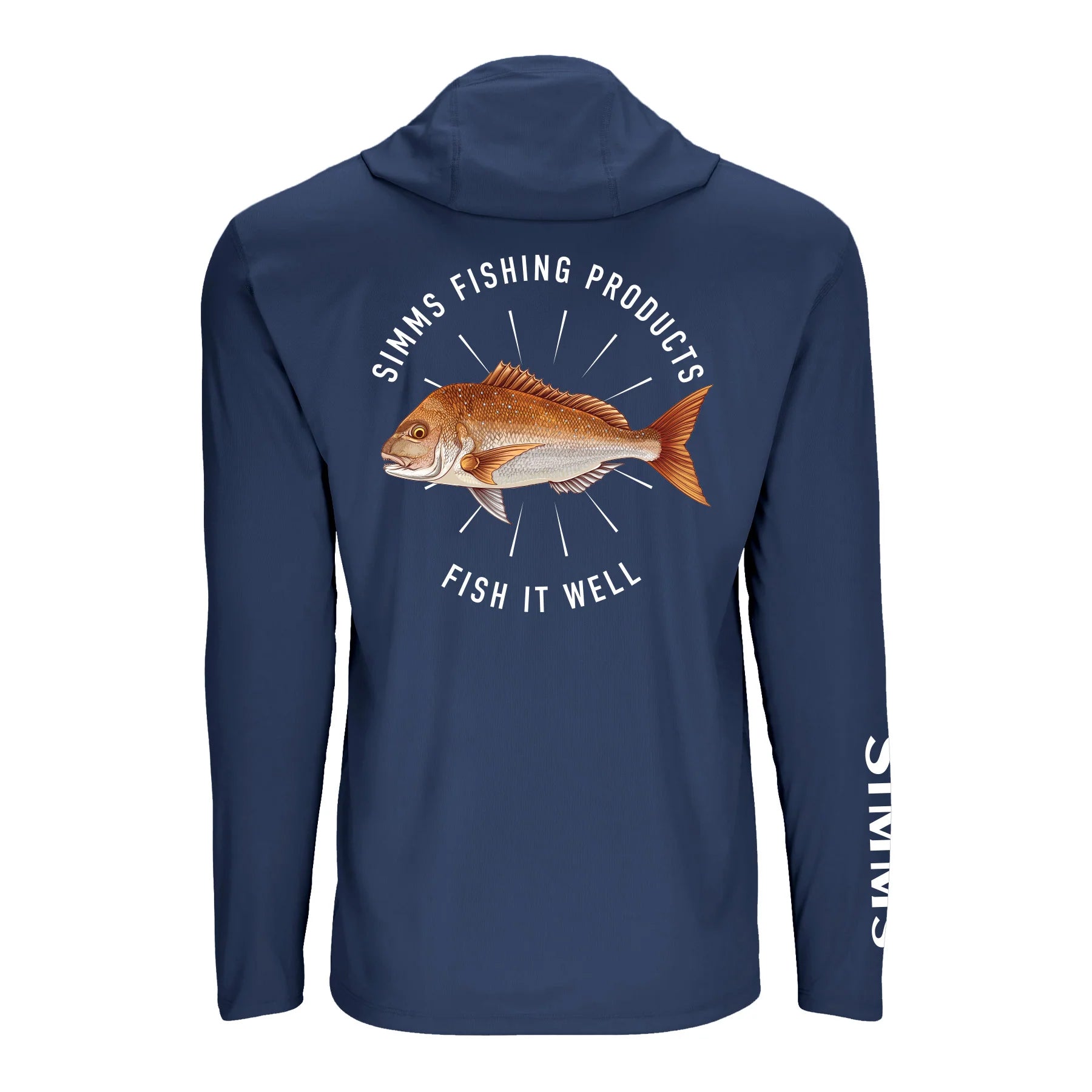 Simms 26 Solartech Hoody - Snapper Navy Back