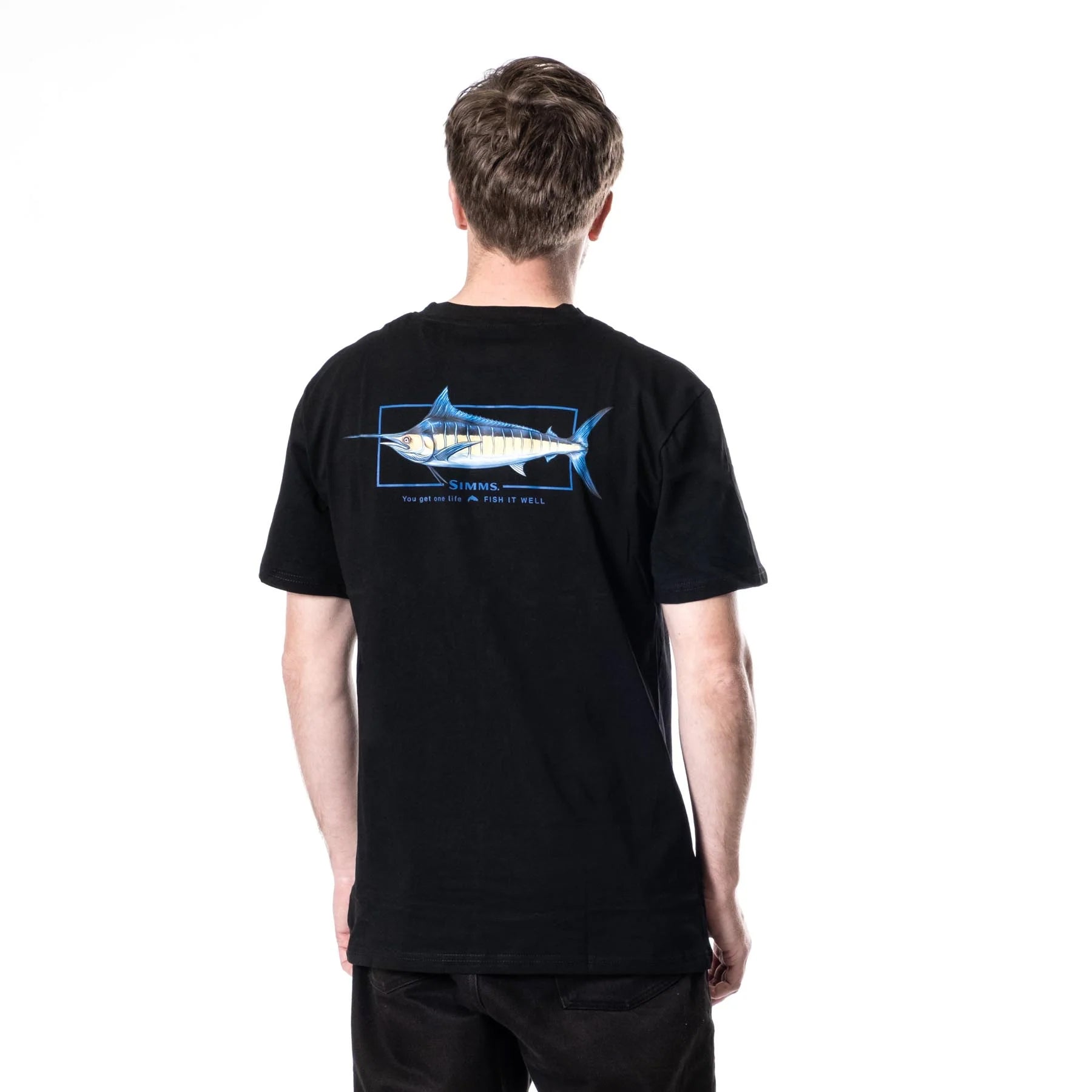Simms Artist Tee 2024 - Blue Marlin Fish It Well Back