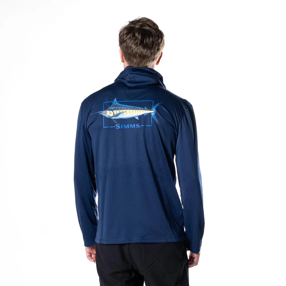 Simms Graphic Solartech Hoody 2024 - Blue Marlin Back