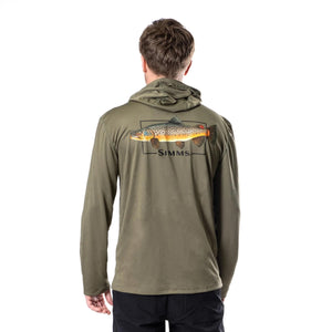 Simms Graphic Solartech Hoody 2024 - Brown Trout Back