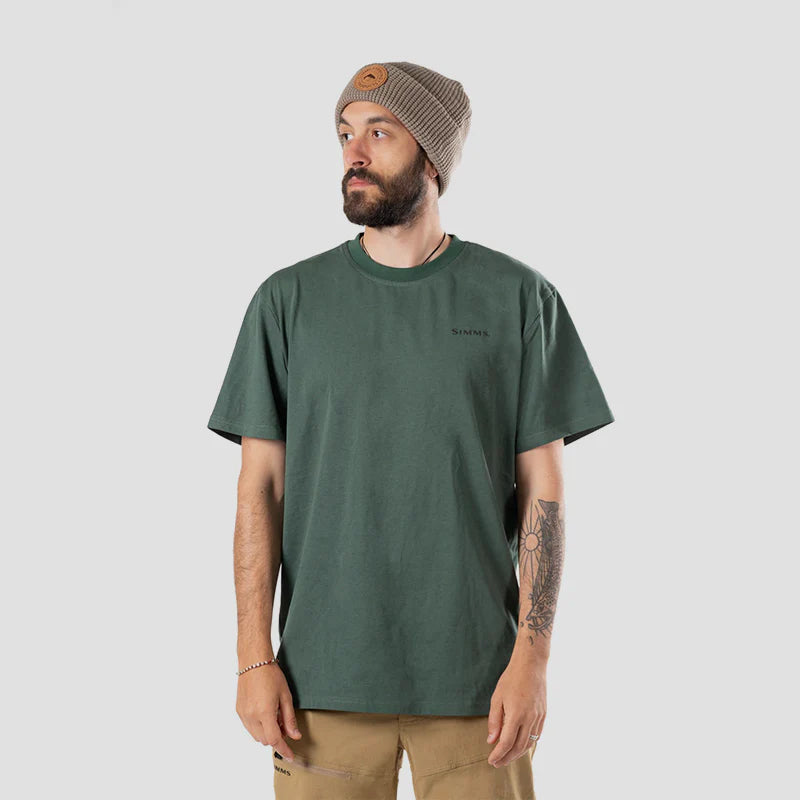 Simms Simms Logo Tee - Green - in use