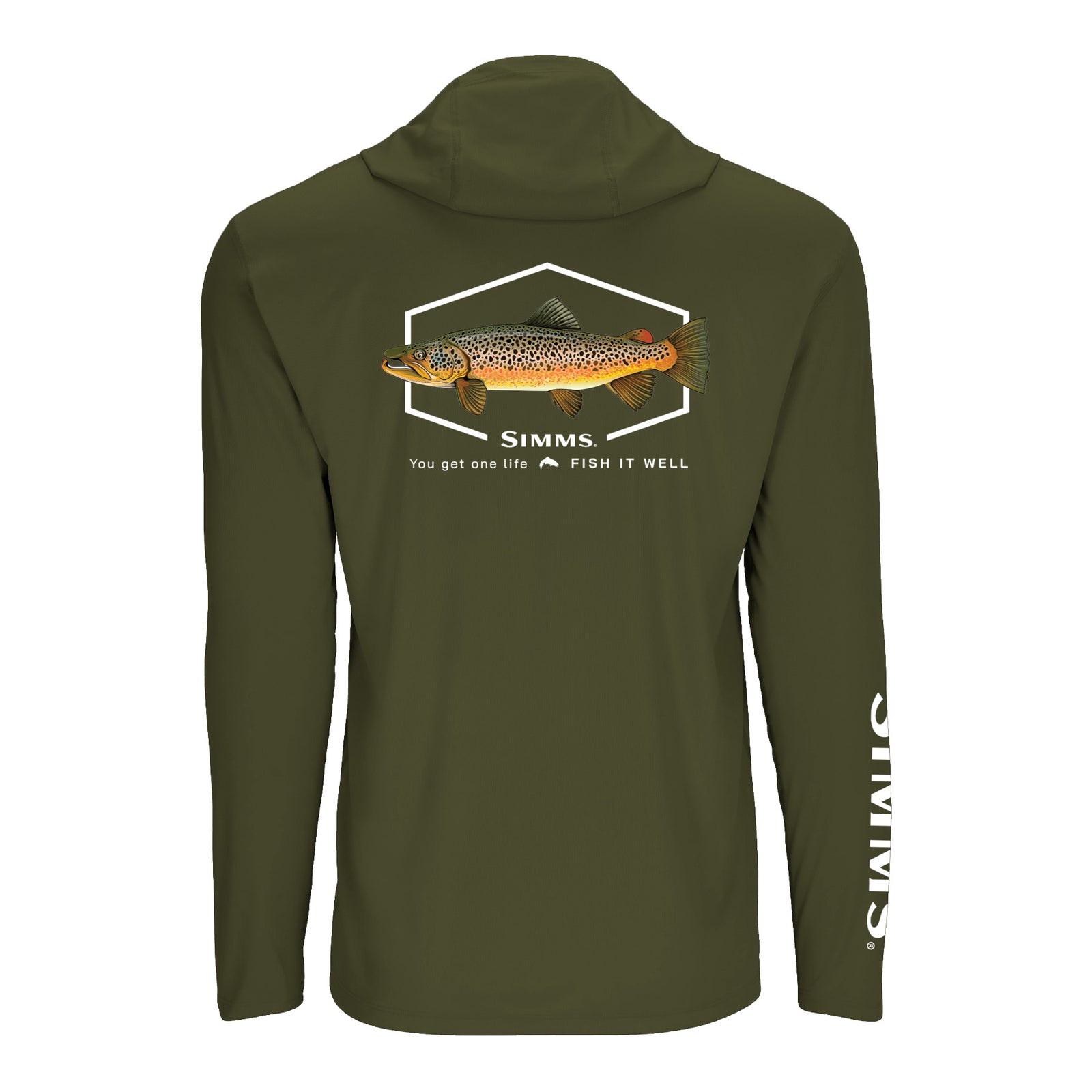 Simms S25 Artist Solartech Hoody - Brown Trout Back