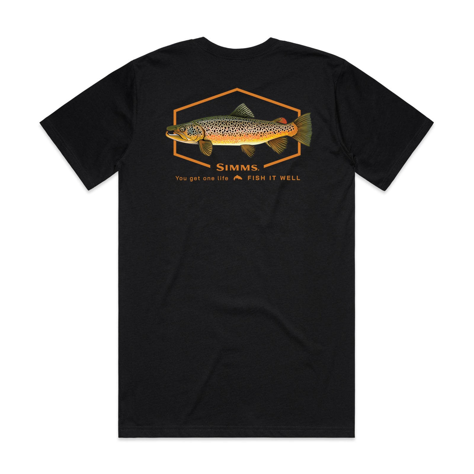 Simms S25 Artist Tee - Black Brown Trout
