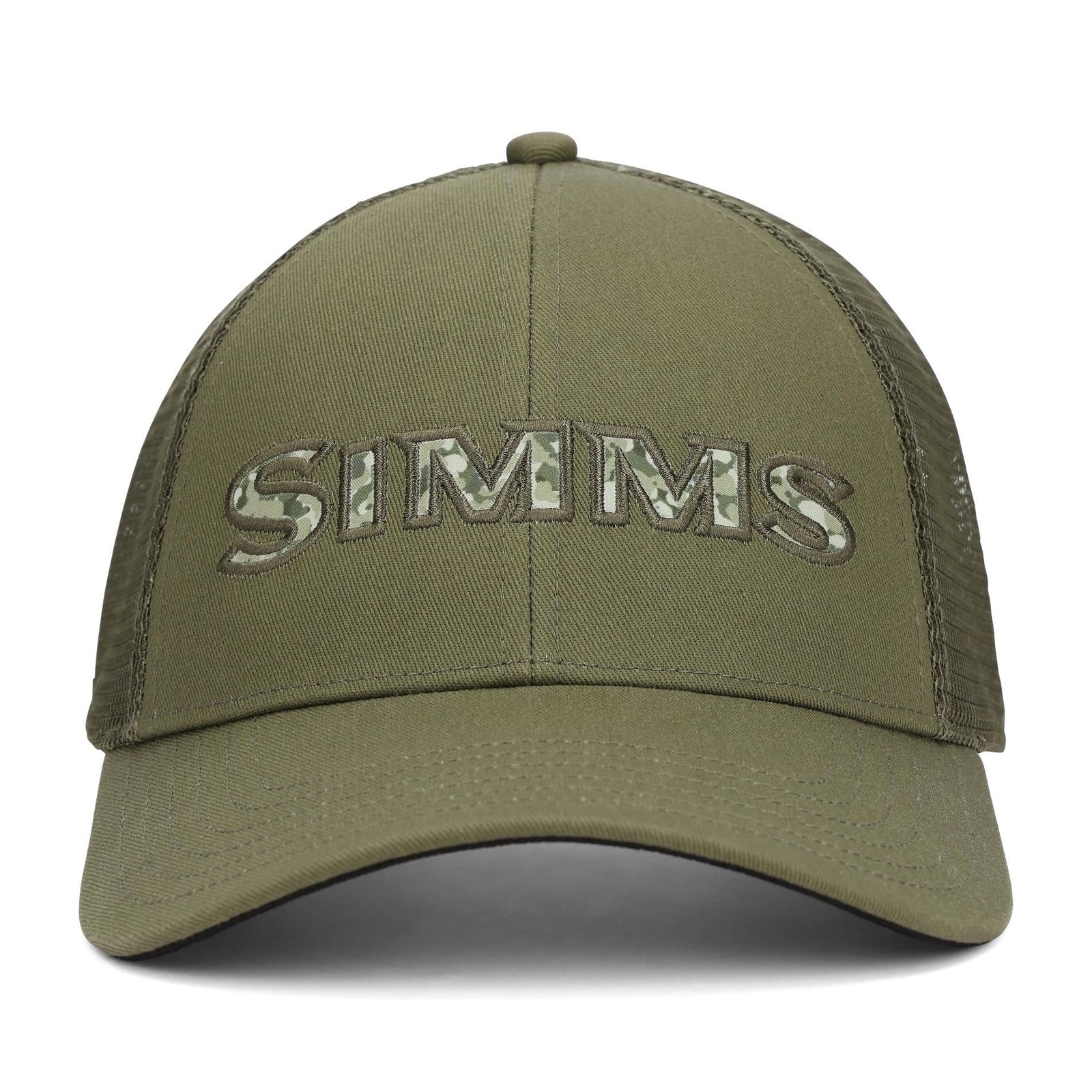Simms Single Haul Trucker Back Eddy Camo Fill Loden