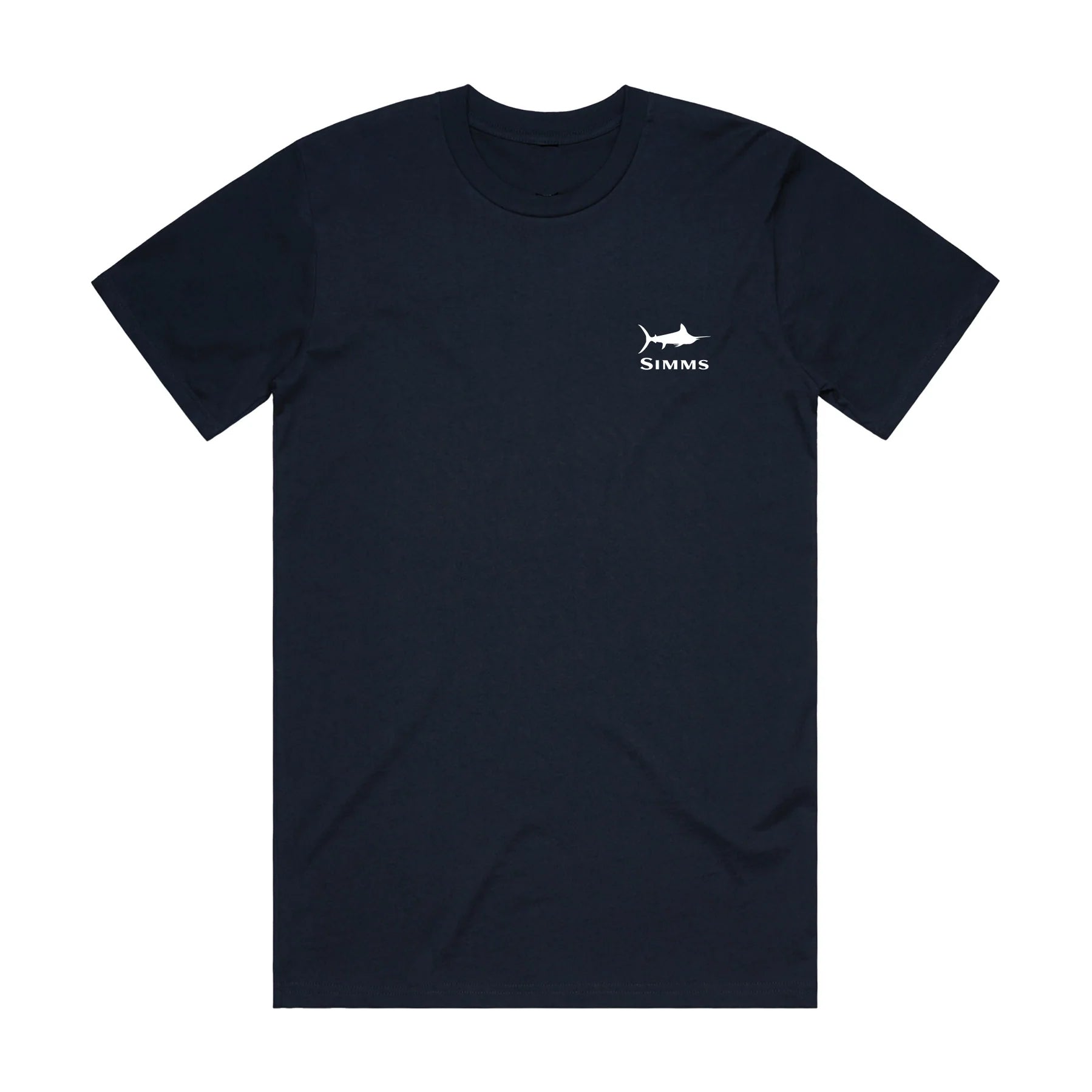 Simms Tee Marlin Birds Eye - Navy Front