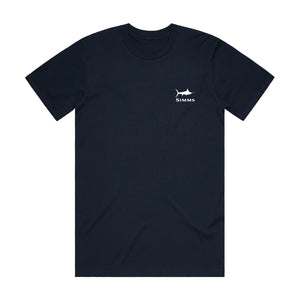 Simms Tee Marlin Birds Eye - Navy Front