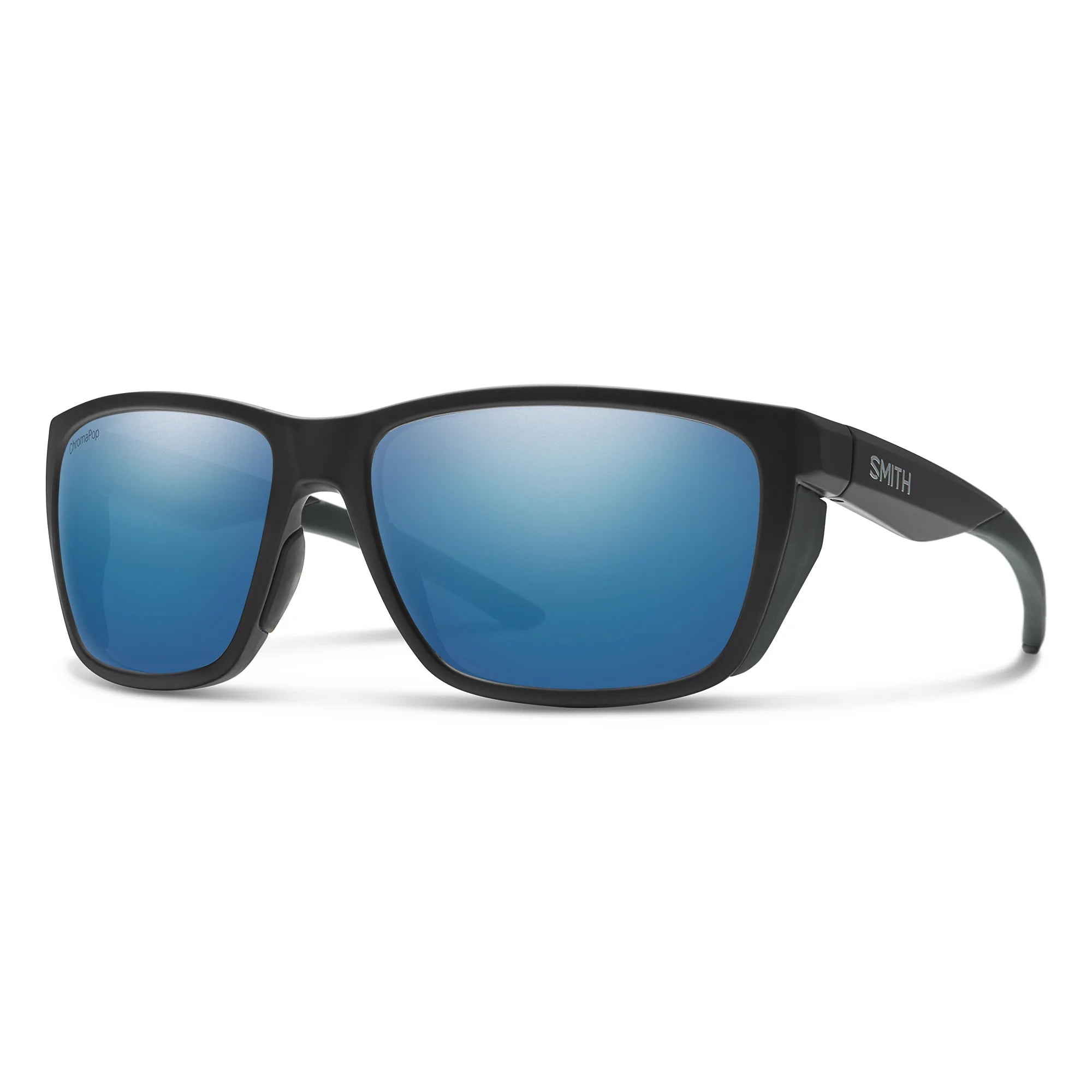 Smith Optics Longfin Matte Black Frame Polarised Glass Blue Mirror Lens